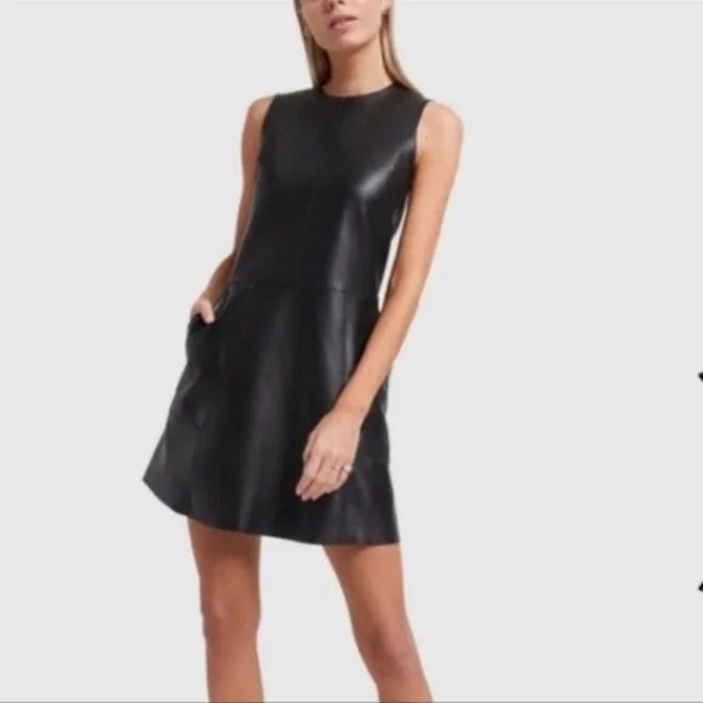 Gorgeous SAS Sportswear Black Leather mini dress 6 Edgy Boho
